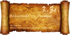 Kolozsvári Zsombor névjegykártya